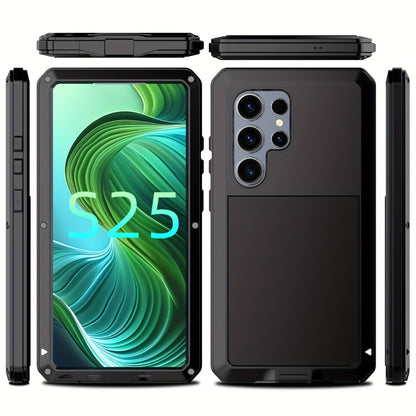 Heavy Duty Samsung Galaxy S24 Ultra Case Rugged Metal with Built-In Glass Screen Protector – Military-Grade Shockproof Dustproof Drop Protection Hard Cover, Compatible with Galaxy S23 Ultra S-Pen