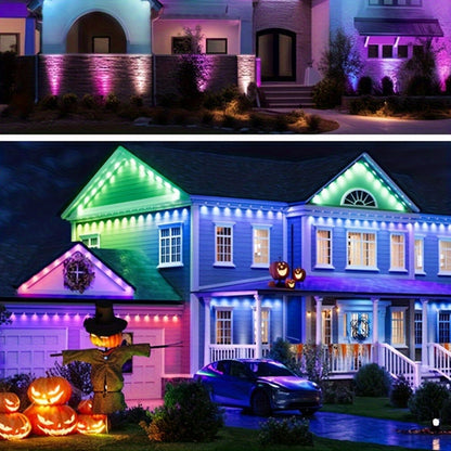 Permanent Outdoor Lights for Eaves RGB Color Changing – Music Sync, Dimmable, Timer | Multicolor & Warm White | 19FT to 200FT | Christmas Holiday Roofline Lighting
