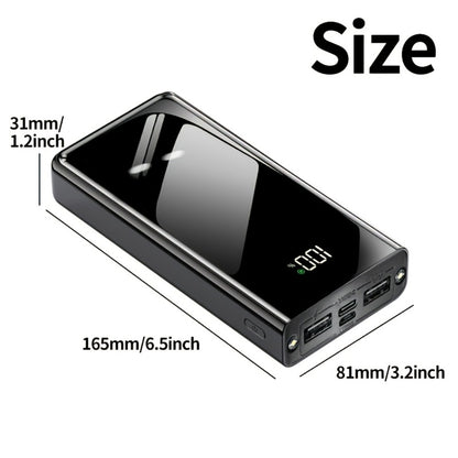 50000mAh Power Bank 22.5W Two-Way Fast Charging – Smart Digital Display LED Camping Light Large Capacity Portable Battery Pack for iPhone Android Tablet Outdoor Travel Emergency