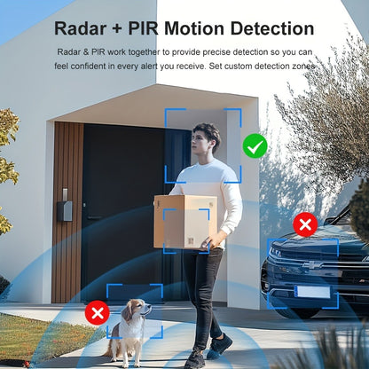 4G LTE Security Camera 4K Wireless No WiFi Needed – Infrared Night Vision, Rechargeable Battery, PIR Human Detection, Two-Way Audio, No Power Plug Required, Works Anywhere with Cell Signal