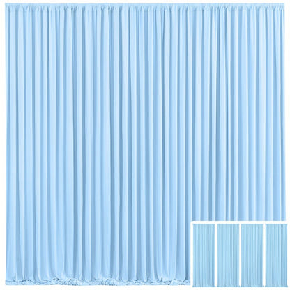 Elegant Fabric Backdrop Curtains 4pcs with Poles 59x85in Non-Transparent Wrinkle-Free Party Photo Backdrop for Wedding Birthday Bridal Shower Graduation Prom Christening Holiday Decor
