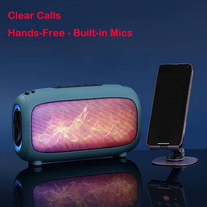 LED Light Bluetooth 5.3 Speaker with TWS Pairing – 1800mAh All-Day Playtime, Bass Boost, AUX & TF Card Input, Small Portable Wireless Speaker for Outdoor, Gift Idea