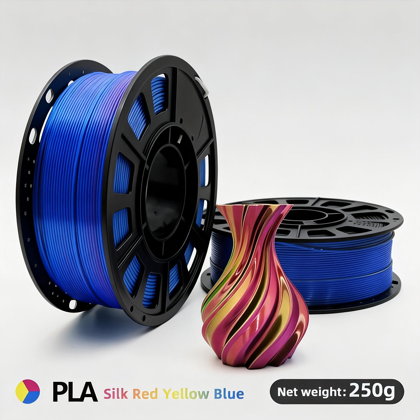 Gradient Rainbow PLA Filament 1.75mm 32 Colors – Shiny Multicolor Fast Color-Changing 250g Spool for FDM 3D Printers | Compatible with Creality Ender 3 Bambu Lab Prusa Anycubic | 3D Printing Filament