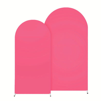 Wedding Arch Cover 2pcs Stretchable Wrinkle-Free Polyester Tight-Fit Arch Banner Covers with Zipper for Wedding Ceremony Birthday Gender Reveal Bridal Shower Graduation Party Decor
