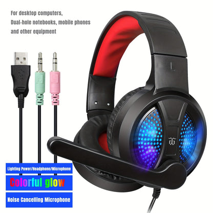 Gaming Keyboard and Mouse Combo 4-in-1 Wired Gaming Set with Headset Mouse Pad for PC Xbox PS4 Desktop Laptop RGB Bundle All-in-One Gaming Peripheral Kit for Beginners Black