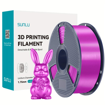 SUNLU PLA+ Filament 1.75mm 1kg Spool Strong Tough Upgraded PLA Smooth Glossy Finish ±0.02mm Accuracy Wide FDM Printer Compatibility Silk Colors
