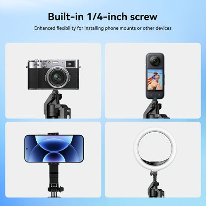 AI Tracking Tripod with Built-In LED Fill Light & Bluetooth Remote – 360° Auto Face & Body Tracking Adjustable Phone Stand for iPhone Android Camera, TikTok YouTube Live Streaming Vlogging Zoom