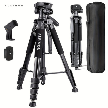 Heavy Duty Aluminum Tripod 74 Inch Red 3-Section, ALEiMON 188cm 14lb Capacity Adjustable Camera Stand with Tote Bag for DSLR, Mirrorless, Smartphone, Projector & Outdoor Photography