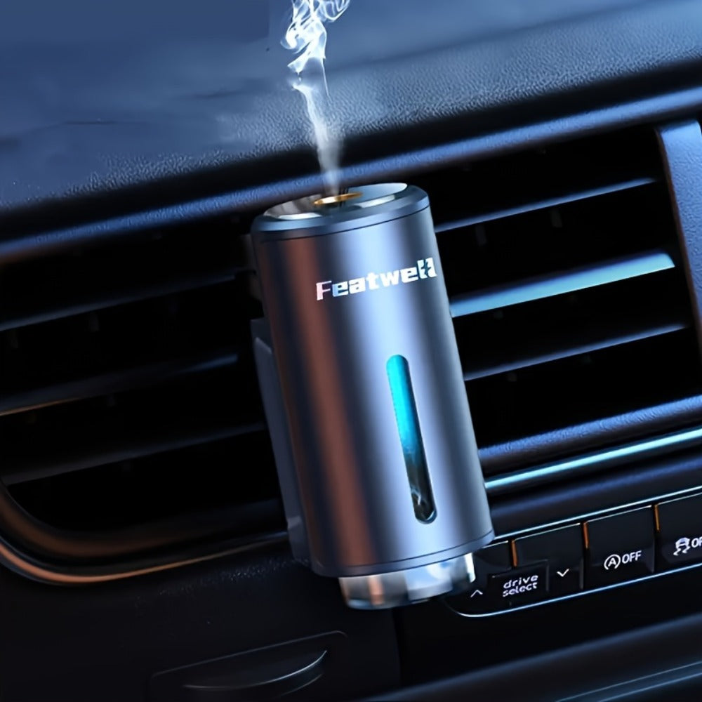 Car Essential Oil Diffuser & Humidifier – 3-Level Adjustable Mist, Quiet Ultrasonic Aromatherapy, Cup Holder Fit, Portable for All Car Models | Daily Commute Road Trip Driver Gift | Red Grey