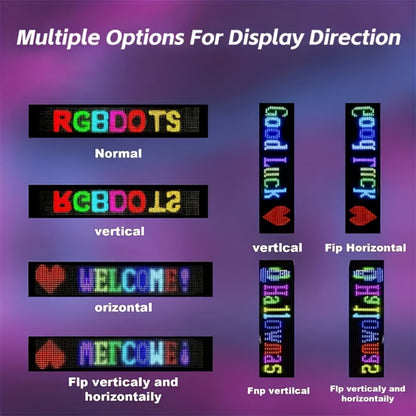 Programmable RGB LED Pixel Display Panel App Controlled – Music Sync DIY Text Animations Flexible Ultra-Thin Screen for Game Room Home Theater Car Dashboard Store Window Decor – 16x32 16x96 20x64