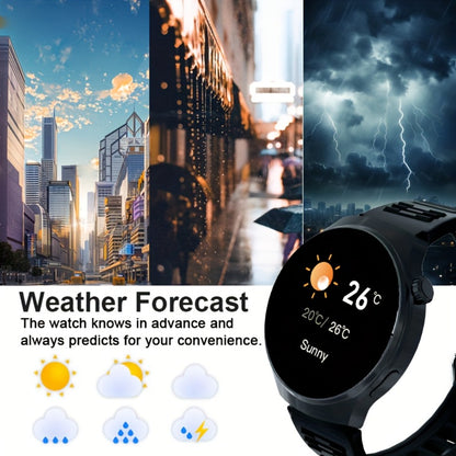 OLED Smartwatch 2.01 Inch Round Screen 95% Screen Ratio Fitness Tracker Running Cycling Walking Step Counter Music Control 300mAh Battery Lightweight Silicone Band Men Women 7 Styles Black Gray 2026