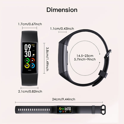 AMOLED Smart Band 1.1" Always-On Display, 14-Day Battery Life, 25 Sport Modes, Heart Rate & Sleep Tracker, 100+ Watch Faces, Ultra-Thin Fitness Watch, Weather & Music Control – For Men & Women