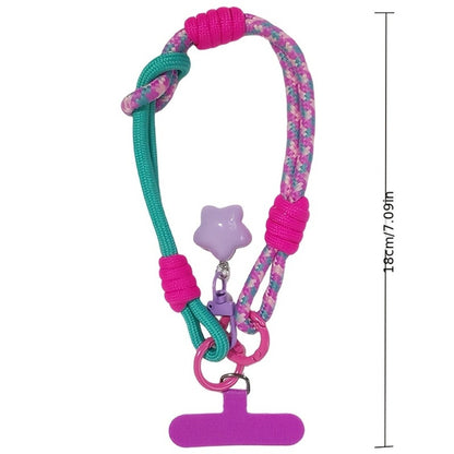 Nylon Phone Lanyard with Star Pendant Dual-Use Crossbody & Wrist Strap Adjustable Durable Neck Strap – 6 Colors for Outdoor Hiking Travel Festival Women Girls Teens Gift