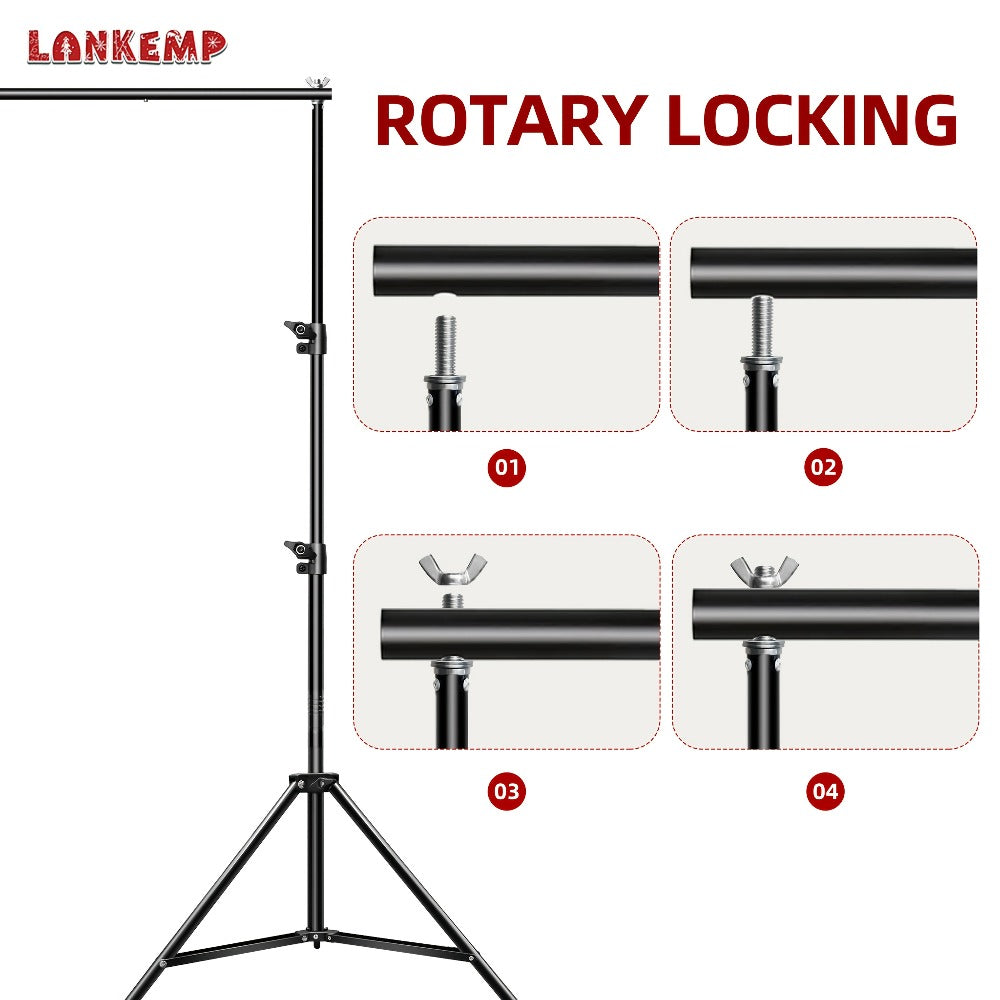 Photography Backdrop Kit 6.6x6.6 Ft 2x2M with 4 Clips for Weddings Parties Photo Booth Events Decoration Projection Screen Background LANKEMP