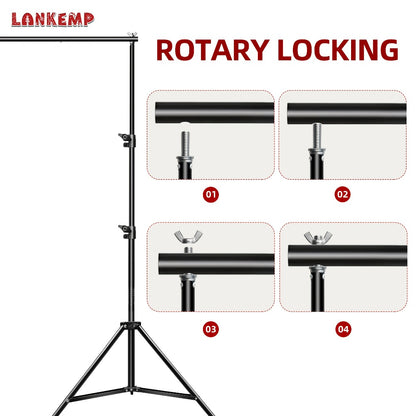 Photography Backdrop Kit 6.6x6.6 Ft 2x2M with 4 Clips for Weddings Parties Photo Booth Events Decoration Projection Screen Background LANKEMP
