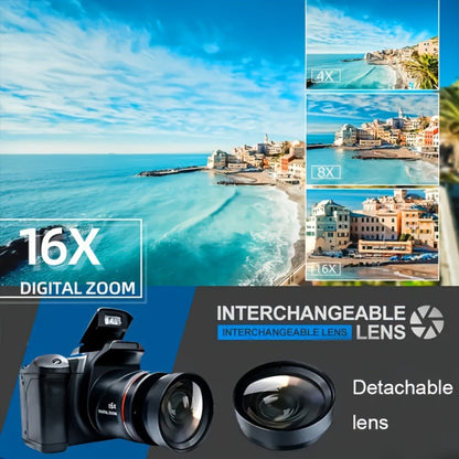 1080P Mini Vlog Camera for Beginners – 2.4" LCD, 16X Zoom, 9.88mm Wide Angle Lens, Easy-to-Use Compact Digital Camera, Travel Essential, Ideal Gift for Men Women Teens, Photography Camera
