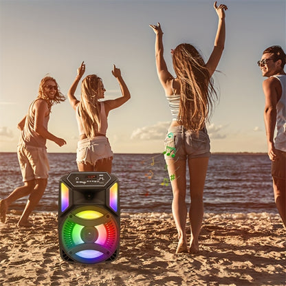 1100W Party Speaker with 7-Mode LED Lighting & Microphone – Portable Wireless Subwoofer, 8-Inch Bass Driver, Speaker Stand, 1800mAh Rechargeable Battery, TF USB AUX FM for Outdoor Parties & Karaoke