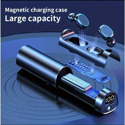 Wireless Earbuds with Built-In Torchlight Hi-Fi Sound Touch Control Mic Sound Isolation USB Rechargeable Case for Gaming Outdoor Sports Running All Smartphones