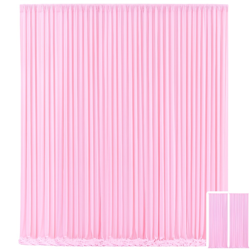 Draped Backdrop Curtains 2-Pack 10x10ft – Luxe Soft Non-Transparent Wrinkle-Free Fabric with Pole Pocket for Wedding, Birthday, Bridal Shower, Graduation, Prom & Holiday Party Decoration