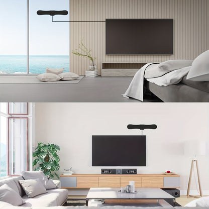 Arc Indoor TV Antenna Ultra Thin – High Gain Amplified Digital Antenna HD 4K 1080P, Free Local Channels ABC CBS NBC FOX, Clip & Stick Setup, Works with All TVs, No Monthly Fee, Sleek Arc Design