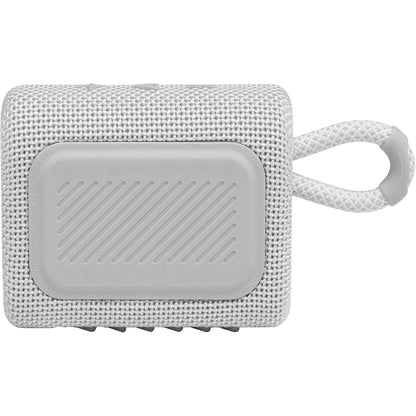JBL Go 3 IP67 Waterproof Portable Bluetooth Speaker, Big Audio & Punchy Bass, 5-Hour Playtime, USB-C Fast Charge, Rugged Fabric Design with Carry Loop for Outdoor Travel Beach Shower