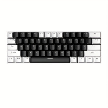 Hot-Swap 61-Key 60% RGB Mechanical Gaming Keyboard, Hot Swappable Red Blue Switch Compact Wired Keyboard with RGB Backlight, Portable Mini Keyboard for Windows PC Laptop Mac Gamers Typists