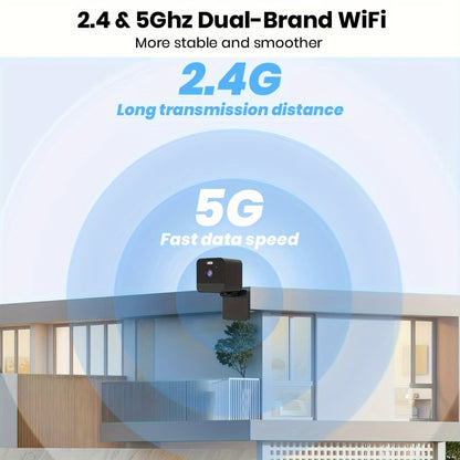 1080P Wireless Security Camera 2-Pack & 4-Pack with Dual-Band WiFi 2.4G & 5G, Motion Detection, Baby Monitor, Night Vision, Two-Way Talk, Siren Alert, Cloud & 256GB SD Card Support – Indoor Home Surveillance