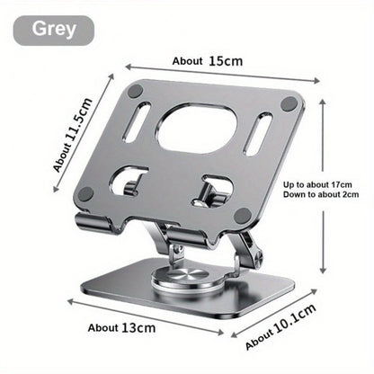 360 Degree Rotating Tablet Phone Stand Foldable, Portable Lightweight Desktop Lazy Stand with Fast Heat Dissipation, Multi-Angle Adjustable Holder for iPad iPhone Samsung Tablet & All Phones