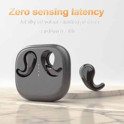Semi-In-Ear Wireless Headphones 360-Degree Stereo Surround Sound, Black Tech Design High-Fidelity Audio, Rechargeable Lithium-Polymer Battery Type-C Charging, Long Battery Life Earphones for Music Work Travel Daily Use