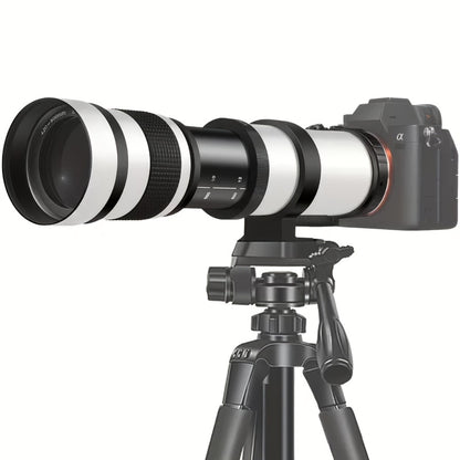 420-800mm F8.3-16 Telephoto Zoom Lens Manual Focus with T-Mount Adapter for Canon Nikon Sony Moon Wildlife Bird Photography Full Frame
