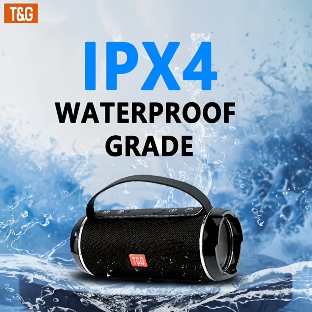 TG116C IPX4 Portable Bluetooth 5.0 Speaker 1200mAh Rechargeable Wireless Speaker USB TF FM Type-C Charging Surround Sound for Outdoor Travel Home Mobile