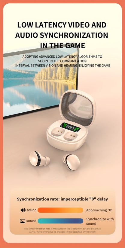 HiFi Touch Control Wireless Earbuds, Ultra-Small In-Ear Headphones with LED Charging Case & Built-In Mic, Stereo Sound, Fitness Running Sleep Work Travel Earphones Compatible with iOS & Android
