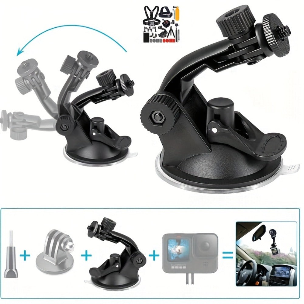 21-in-1 Action Camera Accessory Kit for GoPro Hero 12 11 10 9 8 7 6 5 4, Session, Fusion, Insta360, DJI, SJCAM, AKASO & More | Complete Mounting & Accessories Bundle