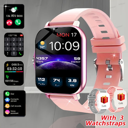 GPS Smartwatch 1.83 Inch Full Touch Screen Fitness Tracker with Calling Navigation Multi-Sport Modes Remote Camera Music Player USB Rechargeable Dual TPU Straps Men Women Android iPhone – Silver Black Pink
