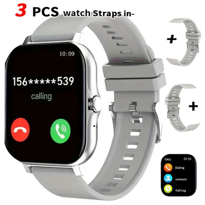 Email Display Smartwatch 1.83" Full Touch – Wireless Calling, Pedometer, Activity Tracker, Multi-Exercise Modes, Dual TPU Strap, USB Rechargeable – Unisex Fitness Watch Pink Silver Black Gold