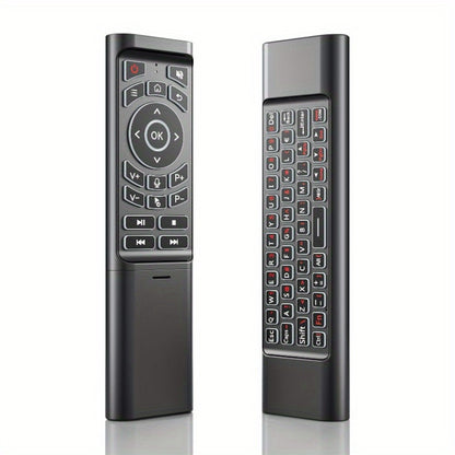 Mini Wireless Keyboard Remote Control Tri-Mode - Bluetooth & 2.4G Dual Channel, 7-Color Backlight, Gyroscope, Infrared Learning, Multi-Device Switching, Voice Command, PC Android TV Compatible