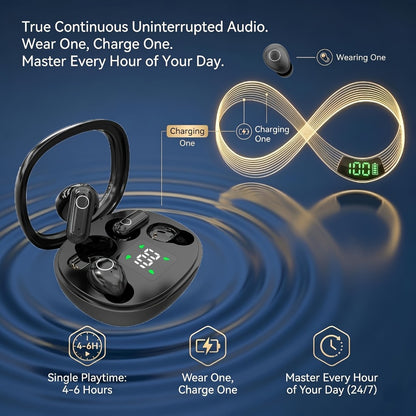 Sleep Mini Earbuds 2 Pairs Wireless Bluetooth In-Ear Headphones Long Battery Life HD Calling 3 Colors Sport Use Single Compartment Case All Seasons