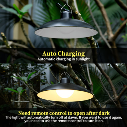 Solar Pendant Light Indoor Outdoor Hanging Light Fixture 3200mAh Rechargeable - 3 Brightness Modes Remote Control 2 LED Bulbs Warm & Cool White for Patio Gazebo Pergola Shed Garage Barn Off-Grid