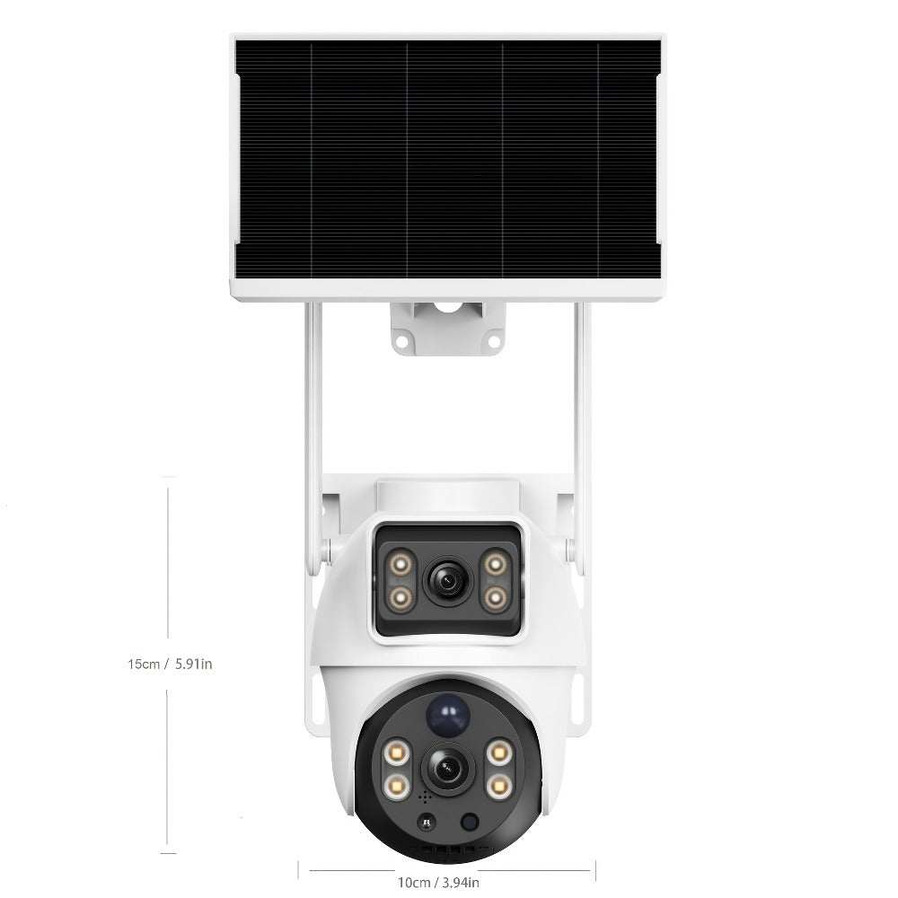 8MP 4G LTE Solar Security Camera Dual Lens PTZ 360° – No WiFi Needed, SIM Card Included, PIR Motion Detection, Full-Color Night Vision, Two-Way Audio, App Control, Outdoor Home & Farm Surveillance
