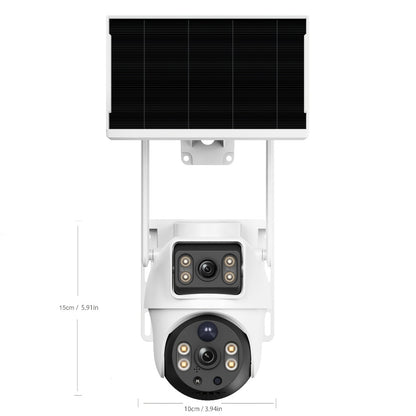8MP 4G LTE Solar Security Camera Dual Lens PTZ 360° – No WiFi Needed, SIM Card Included, PIR Motion Detection, Full-Color Night Vision, Two-Way Audio, App Control, Outdoor Home & Farm Surveillance
