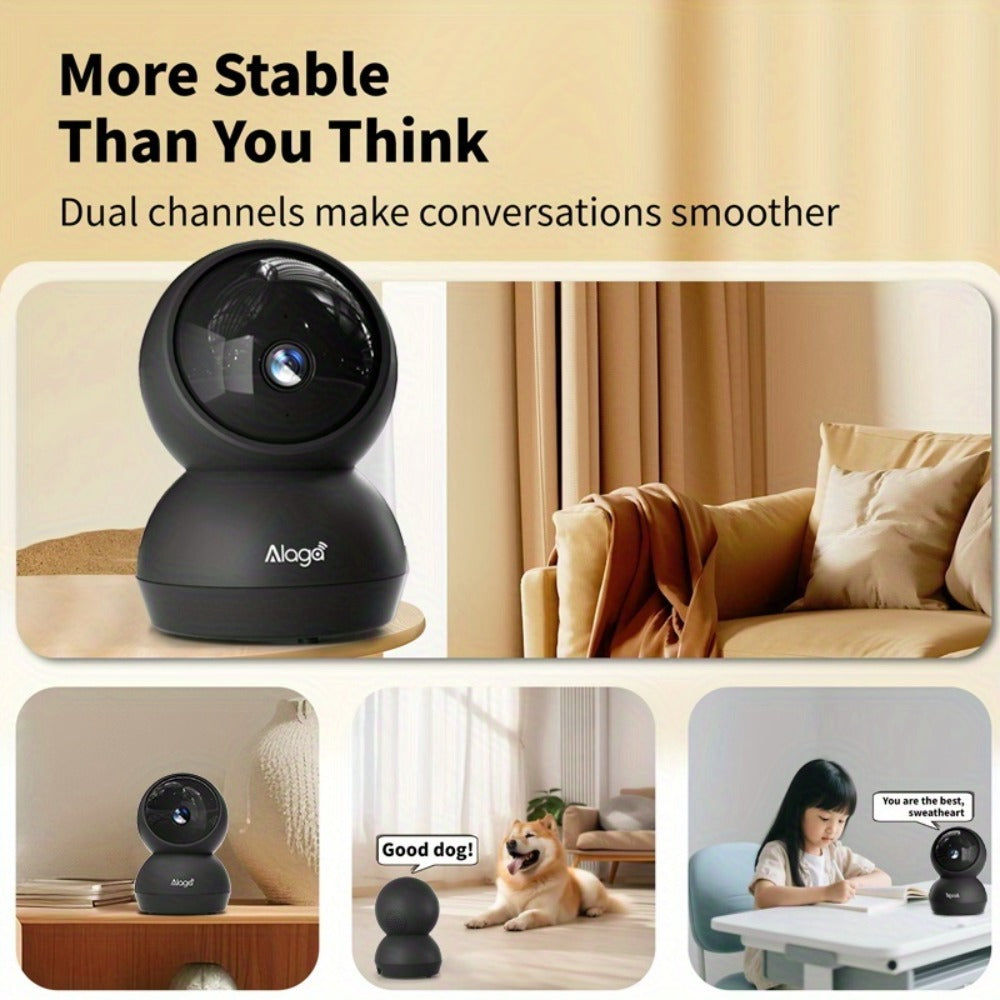 2K 4MP Indoor Security Camera 360° Full View, Dual Band 5G/2.4G WiFi, AI Motion Detection, Night Vision, Two-Way Audio, App Monitoring – Home & Office Surveillance