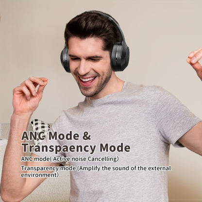 70H Hybrid ANC Over-Ear Headphones Wireless with Mic – Dual Device Connection 40mm Hi-Res Deep Bass Foldable Lightweight Type-C for Home Office Travel Black