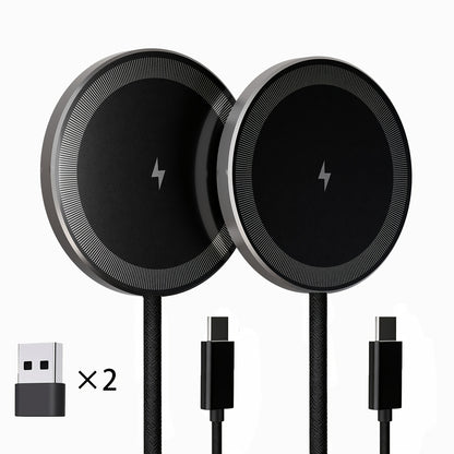 Ultra Slim Magnetic Wireless Charging Pad 15W Multi-Pack – 2-Pack & 3-Pack Value Set for iPhone 17 Air 16 15 14 13 12 11 Pro Max & AirPods 4 3 2 Pro | 0.6cm Thin 65g Portable Travel Charger | White Black