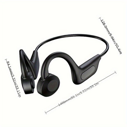 Open Ear Air Conduction Headphones Wireless, Mosyxe Sport Earphones with Noise Cancelling Mic, Seamless Bluetooth Pairing, Lightweight Open-Ear Design for Running Cycling Hiking Gym Outdoor Sports