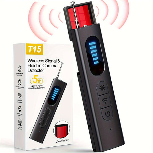 Hidden Camera Detector & Anti-Spy Bug Detector – Portable RF Signal Scanner Finds Wireless Wired GPS Pinhole Infrared Night Vision Cameras, Hotel Travel Privacy Security Device