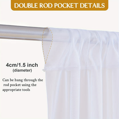 6-Pack Chiffon Ceiling Drapes for Wedding 63x118in - Sheer Polyester Backdrop Curtains with Rod Pockets for Wedding Arch, Party Stage, Photography, Ceremony & Event Decoration Swag