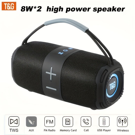 TG668 IPX4 Waterproof Portable Bluetooth Speaker with Color LED Breathing Light – High Power Outdoor Wireless Speaker, TWS Stereo, FM Radio, USB/TF, AUX, Connects Phone Tablet TV, Holiday Gift