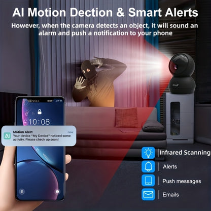 2K 4MP Indoor Security Camera 360° Full View, Dual Band 5G/2.4G WiFi, AI Motion Detection, Night Vision, Two-Way Audio, App Monitoring – Home & Office Surveillance