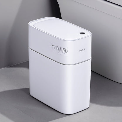 Touchless Trash Can 3.8 Gal 14L Infrared Motion Sensor – Auto-Open Lid, Wind Adsorption Auto-Expand Bag, Slim Odor-Sealing Design for Kitchen Bathroom Office Bedroom | 1PC & 2PC Bundle | White