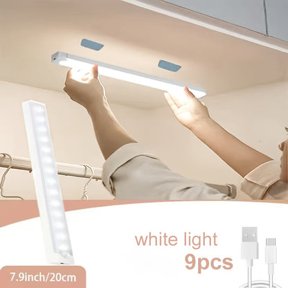 LED Motion Sensor Cabinet Lights USB Rechargeable 3 Modes – Wireless Night Light 6 9 12 Pack 3 Sizes for Bedroom Staircase Kitchen Office Piano Room Dance Studio Bedside Reading